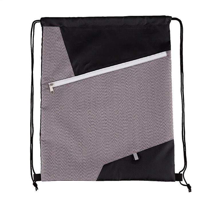 MY1595 polyester drawstring shoe bag with print grey