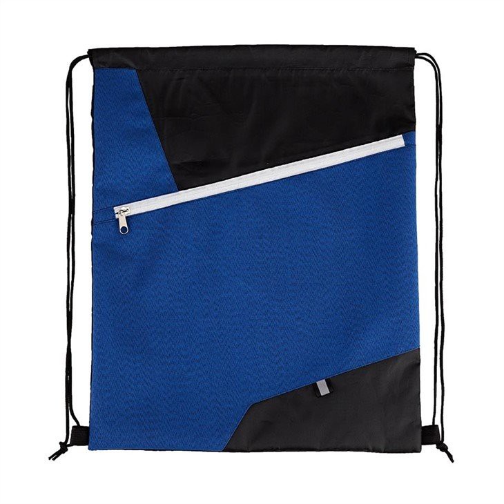 MY1595polyester drawstring shoe bag with print deep blue